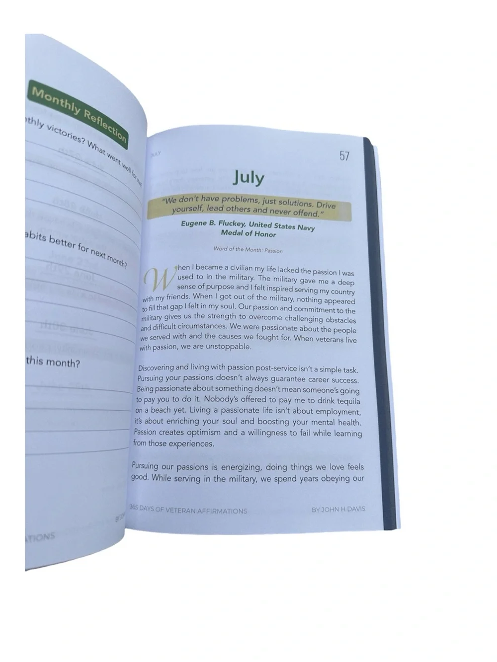 365 Days of Veteran Affirmations by John H Davis — Gray & Olive Cover